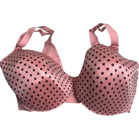 Soma Full Coverage Polka Dot Pink 36DDD Vanishing Back Bra - Picture 1 of 5